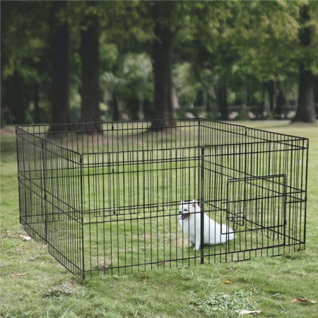 Accesorii animale de companie - Tarc metalic animale de companie, 8 panouri , 488 x 61 cm, negru
