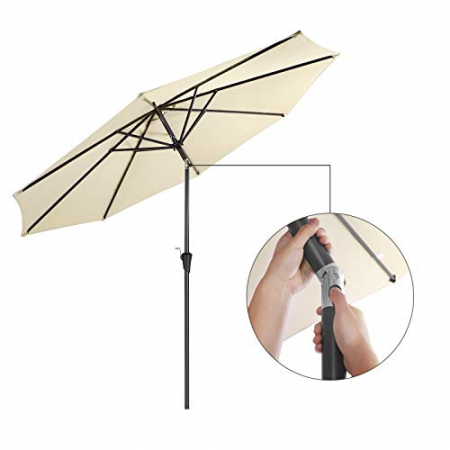 Umbrela de exterior, reglabila  , diametru 3m , inaltime 2,36 m , Crem [3]
