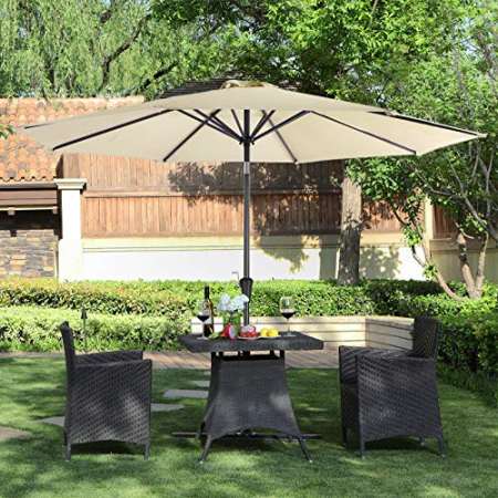 Umbrela de exterior, reglabila  , diametru 3m , inaltime 2,36 m , Crem [1]