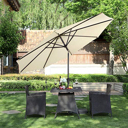 Mobilier de gradina - Umbrela de exterior, reglabila  , diametru 3m , inaltime 2,36 m , Crem