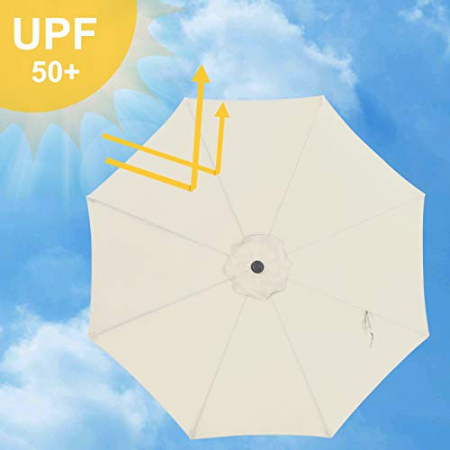 Umbrela de exterior, reglabila  , diametru 3m , inaltime 2,36 m , Crem [7]