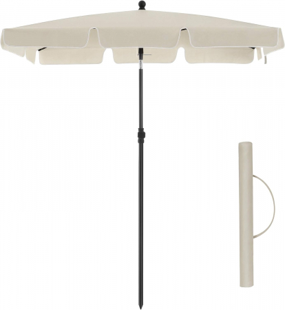 Umbrelă de soare pentru exterior, 2 x 1,25 m, protecție UPF 50+, cu geantă de transport , Crem [2]