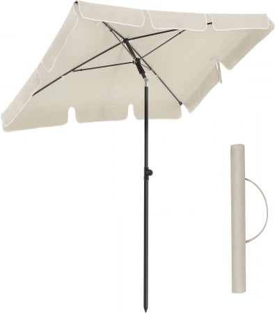 Umbrelă de soare pentru exterior, 2 x 1,25 m, protecție UPF 50+, cu geantă de transport , Crem [3]