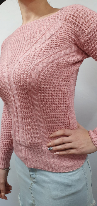 Bluza de dama tricotata de culoare roz [2]