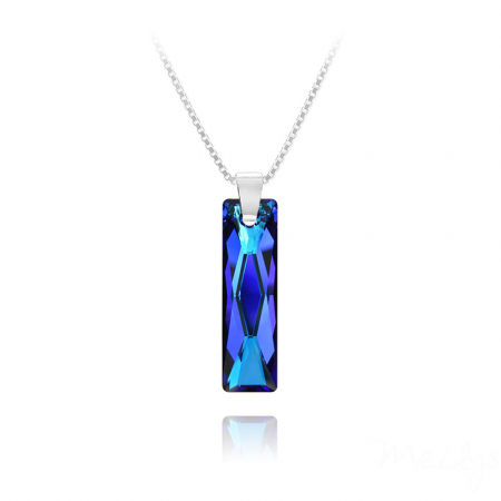 Lantisor din argint cu Crystal Queen Baguette Bermuda Blue