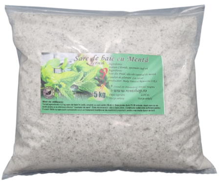 Saruri de baie - Sare de baie cu mentă 5kg - ambalaj economic