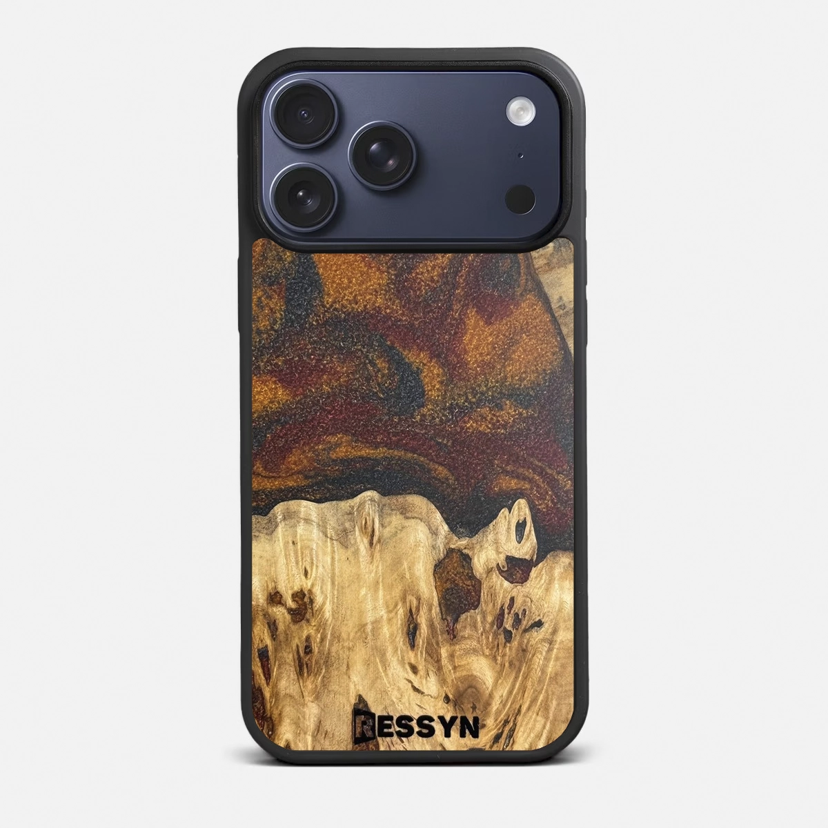 Husa iPhone RESSYN "Classy Brown" din Rasina Epoxy si Lemn Natural [1]