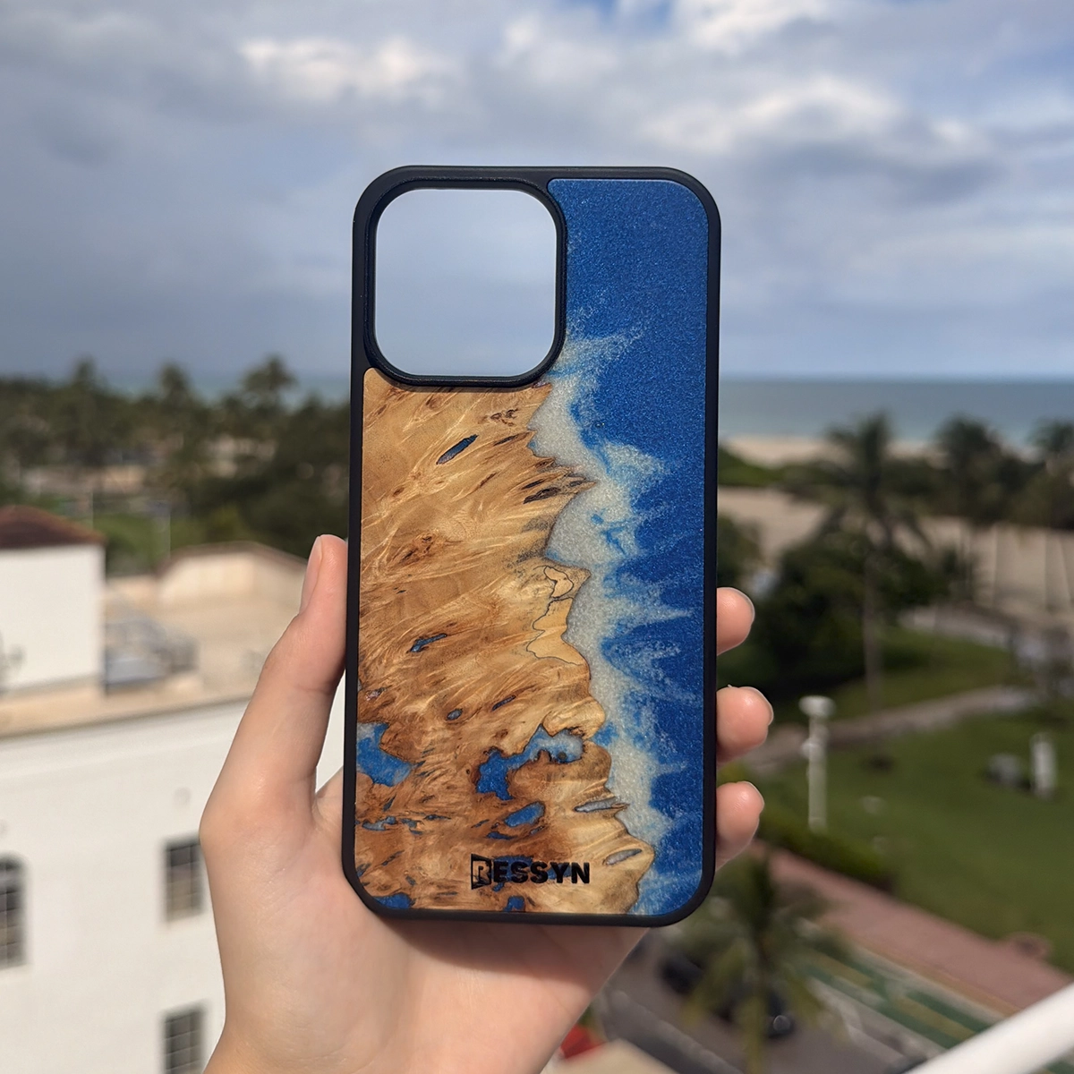 Husa Telefon Samsung RESSYN "Ocean Waves" din Rasina Epoxy si Lemn Natural [3]