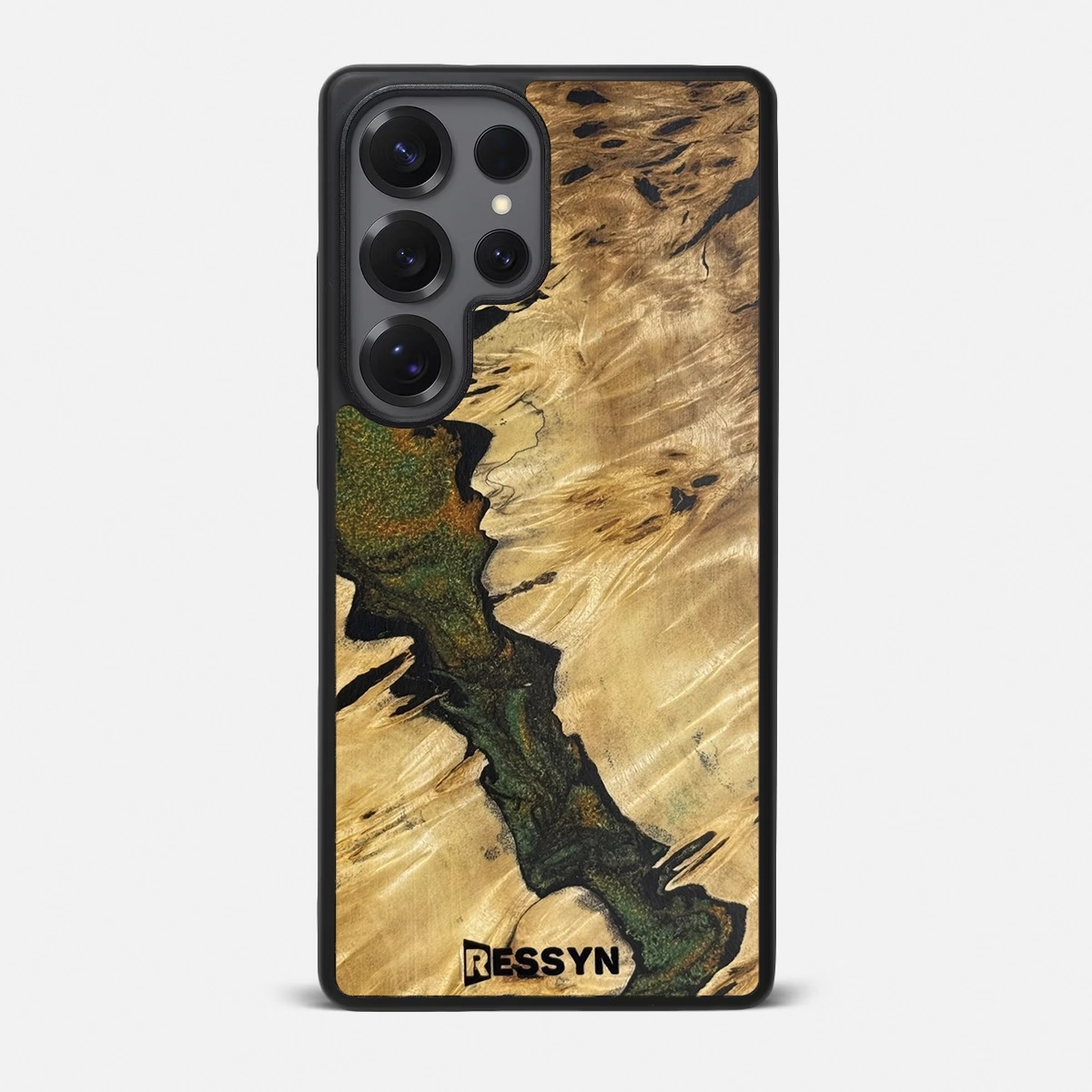 Huse Samsung S24 Plus - Husa Telefon Samsung RESSYN "Forest Green" din Rasina Epoxy si Lemn Natural