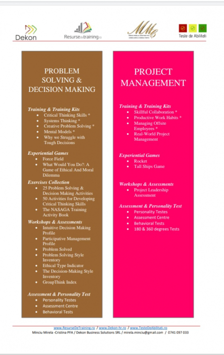 Assessment & Workshop / kit: ASUMARE vs. RESPONSABILITATE Organizationala / ACCOUNTABILITY EXPERIENCE ASSESSMENT - www.ResurseDeTraining.ro - Evaluator Mirela Minciu (Gîlcă) [4]