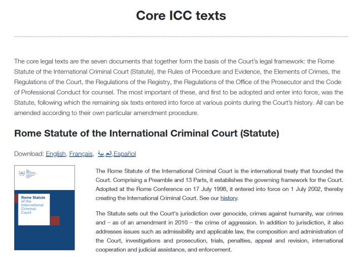 Resurse legislative si rapoarte - CURTEA PENALA INTERNATIONALA / International Criminal Court [2]