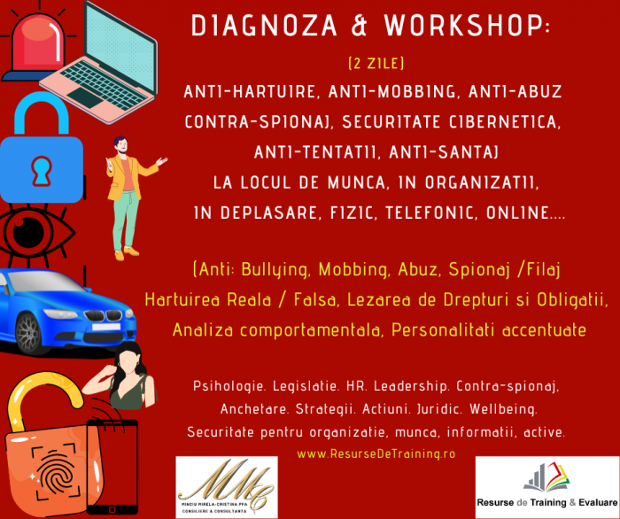 Workshop: ANTI-HARTUIRE, ANTI-MOBBING, ANTI-ABUZ LA LOCUL DE MUNCA, IN ORGANIZATII, IN DEPLASARE, IN MEDII DIVERSE [2]