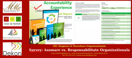 Consiliere / Consultanta - Assessment & Workshop / kit: ASUMARE vs. RESPONSABILITATE Organizationala / ACCOUNTABILITY EXPERIENCE ASSESSMENT - www.ResurseDeTraining.ro - Evaluator Mirela Minciu (Gîlcă)