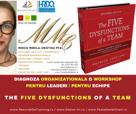 Kit-uri de Training, Workshop, Jocuri de invatare, - Diagnoza / Workshop / Kit  - The Five Dysfunctions of a Team (Autor Patrick Lencioni) / Trainer - Mirela Minciu (sau ... FII TU TRAINER)