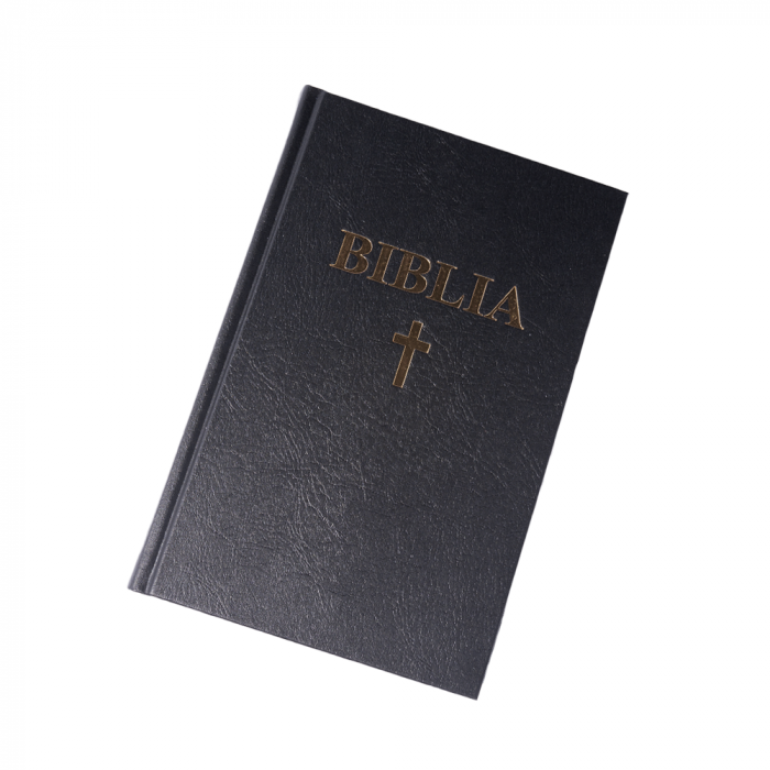 Biblia format mare, cu trimiteri, cu copertă cartonată, neagră, cruce [2]