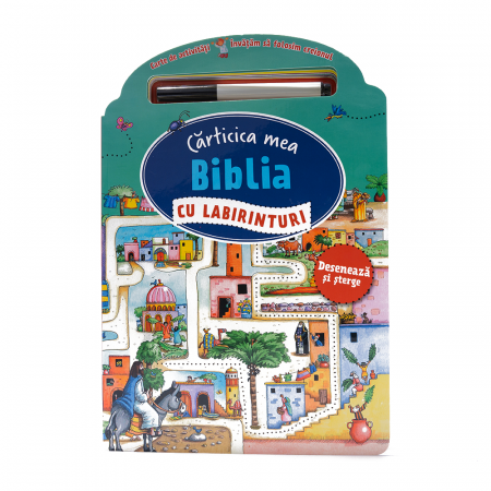 Cărți de Jocuri și Activități - Biblia cu labirinturi - Deseneaza și șterge