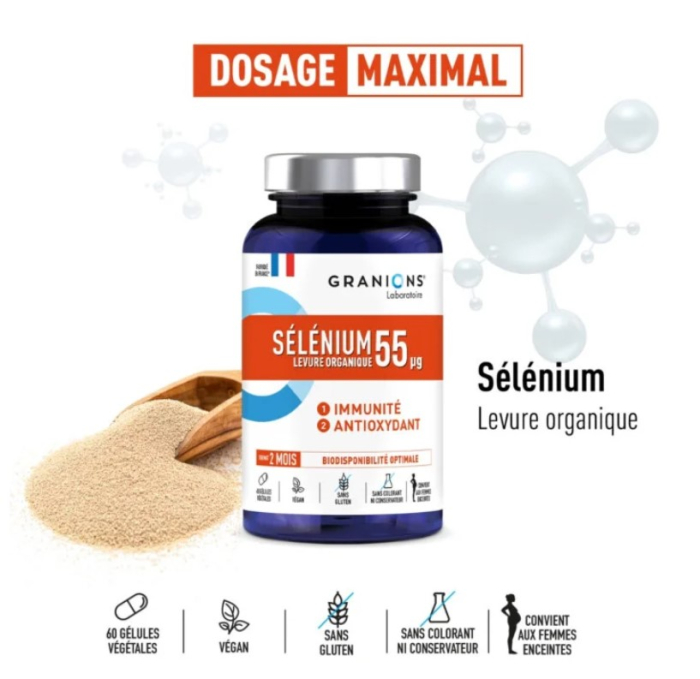 Selenium 55 mcg Granions 60 capsule vegetale | Seleniu Organic [2]
