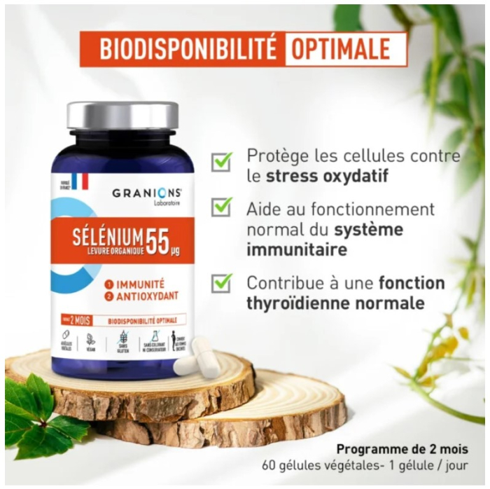 Selenium 55 mcg Granions 60 capsule vegetale | Seleniu Organic [3]