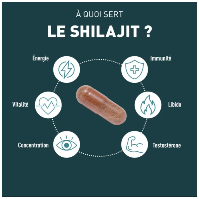 Shilajit 1000 mg Granions 60 capsule | 50% Acid Fulvic & Q10 [4]