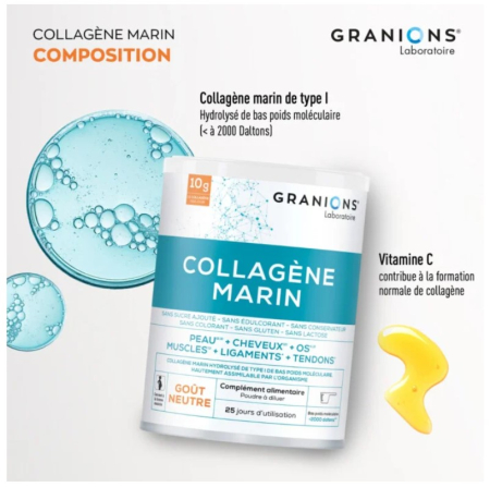 Collagene Marin Gust Neutru Granions 258g | 10g Colagen & Vit C [3]