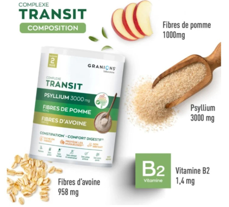 Granions Complexe Transit Psyllium 3000mg 290g | Fibre Tranzit [3]