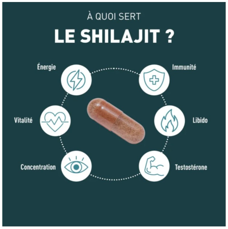 Shilajit 1000 mg Granions 60 capsule | 50% Acid Fulvic & Q10 [3]