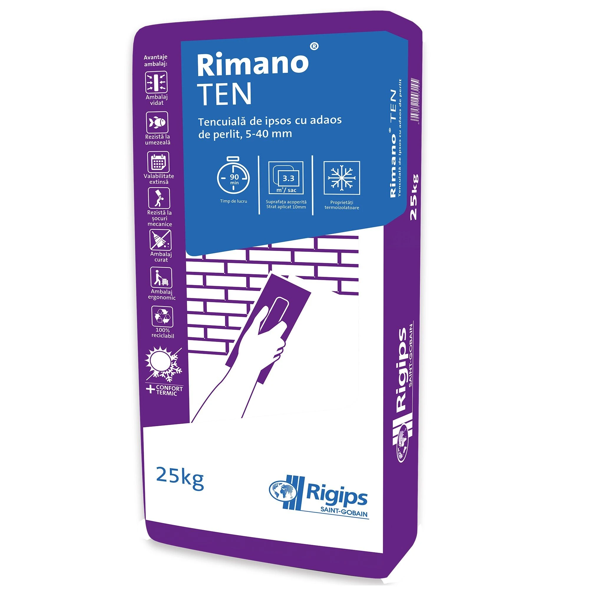 Tencuieli - Tencuiala de ipsos Rigips Rimano Ten 25kg