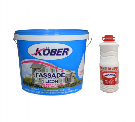 Vopsele - Vopsea lavabila exterior Kober Fassade 15L + amorsa Kober 3L