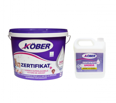 Vopsele - Vopsea lavabila Kober Zertifikat Plus 15L + amorsa 3L