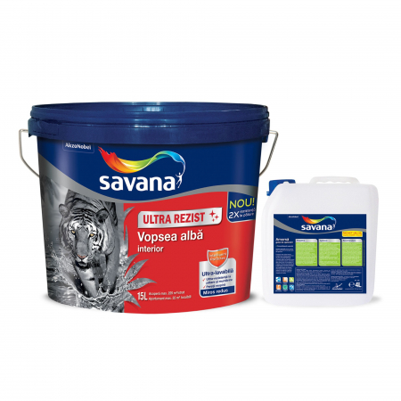 Vopsele - Vopsea lavabila Savana Ultra Rezist 15L + amorsa 4L