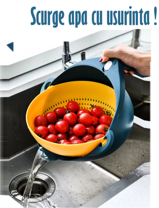 Bol Multifunctional 9 in 1 cu 6 Atasamente razatoare, Aparat de decojit inclus, Functie strecuratoare [4]