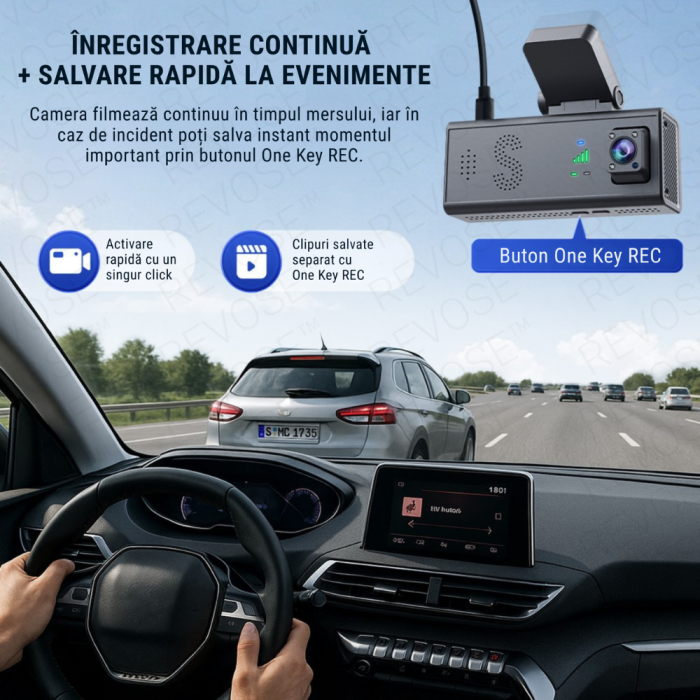 Camera Auto de Bord 4G cu GPS, Dual Lens 3MP + 3MP, Full HD, Monitorizare Parcare 24/7, Detectie Miscare, Detectie Vibratie, Detectie Radar [6]
