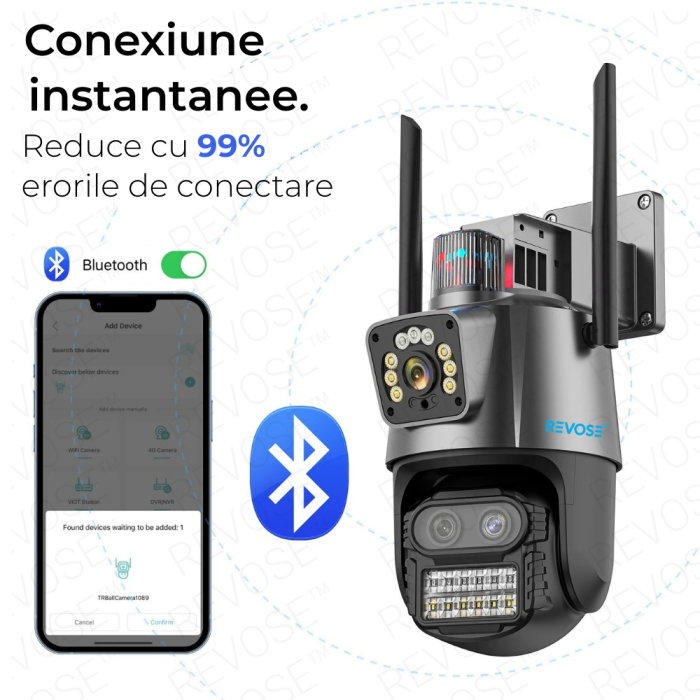 Camera de Supraveghere Video DualLens REVOSE™ 6MP, Aplicatie Dedicata, Intelligent Tracking, PTZ, WIFI, Lan, AP hotspot, Micro SD, Rotire, Senzor si Alarma miscare, Comunicare Bidirectionala, Exterior [7]