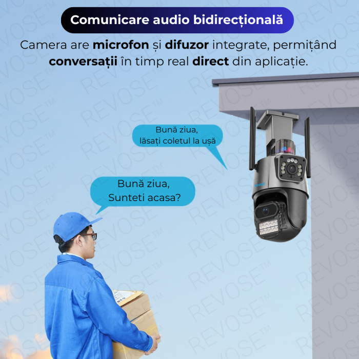 Camera de Supraveghere Video DualLens REVOSE™ 6MP, Aplicatie Dedicata, Intelligent Tracking, PTZ, WIFI, Lan, AP hotspot, Micro SD, Rotire, Senzor si Alarma miscare, Comunicare Bidirectionala, Exterior [3]