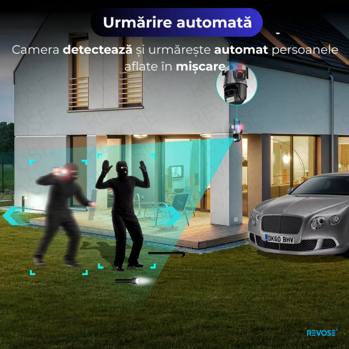 Camera de Supraveghere Video DualLens REVOSE™ 6MP, Aplicatie Dedicata, Intelligent Tracking, PTZ, WIFI, Lan, AP hotspot, Micro SD, Rotire, Senzor si Alarma miscare, Comunicare Bidirectionala, Exterior [5]