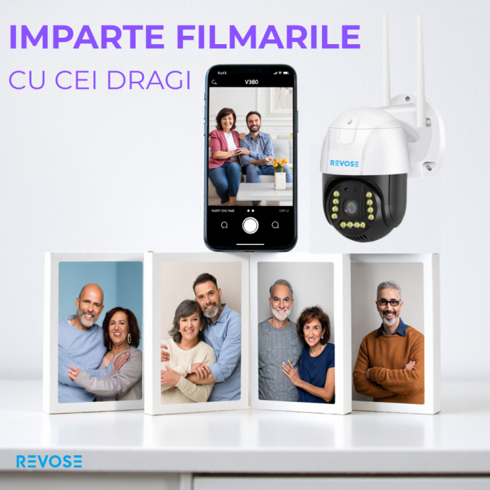 Camera de Supraveghere Video REVOSE™ 5MP 2560x1920, Aplicatie Dedicata, Intelligent Tracking, PTZ, WIFI, Lan, AP hotspot, Micro SD, Rotire, Alarma miscare, Interior si Exterior [7]