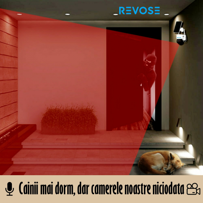 Camera Solara de Supraveghere Video REVOSE™ 5MP 2560x1920, Aplicatie Dedicata, Intelligent Tracking, PTZ, WIFI, Lan, AP hotspot, Micro SD, Rotire, Alarma miscare, Interior si Exterior, Incarcare Solar [5]