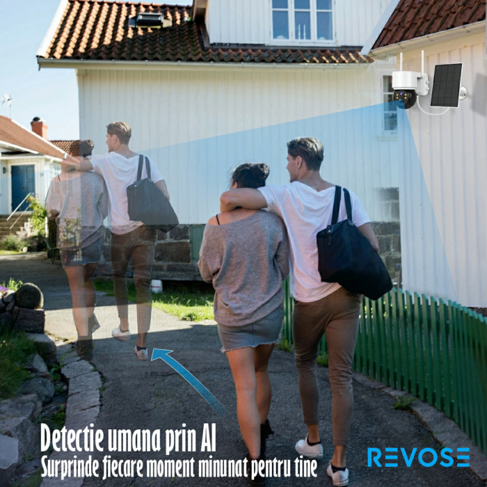 Camera Solara de Supraveghere Video REVOSE™ 5MP 2560x1920, Aplicatie Dedicata, Intelligent Tracking, PTZ, WIFI, Lan, AP hotspot, Micro SD, Rotire, Alarma miscare, Interior si Exterior, Incarcare Solar [6]