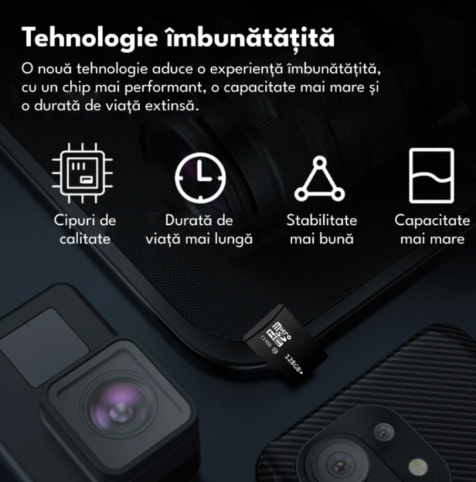 Card de memorie MicroSD, 128 GB, Clasa 10, pentru telefon, camera video de supraveghere, aparat foto, rezistent la apa IPX6 [4]