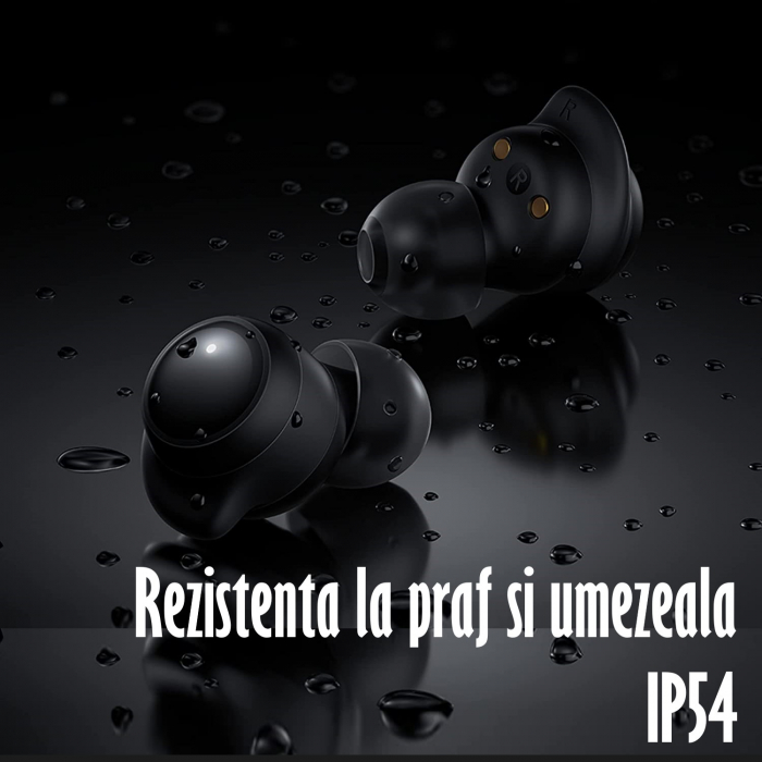 Casti Audio Wireless, Bluetooth 5.1, tip Earbuds cu Control Touch, Microfon, Noise Cancelling, True Wireless Stereo, tip Earpods Telefon, Universale, Carcasa magnetica, Negru Mat [13]