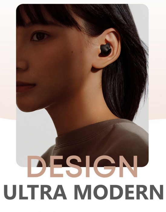 Casti Audio Wireless, Bluetooth 5.1, tip Earbuds cu Control Touch, Microfon, Noise Cancelling, True Wireless Stereo, tip Earpods Telefon, Universale, Carcasa magnetica, Negru Mat [5]