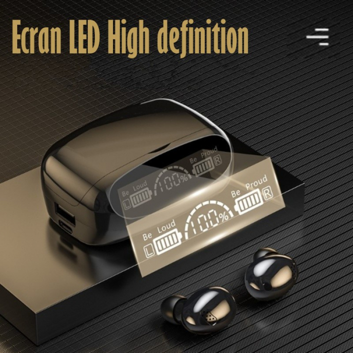 Casti Audio Wireless fara fir, Bluetooth 5.1, tip Earbuds cu Control Touch, Microfon, Noise Cancelling, True Wireless Stereo, tip Earpods Telefon, Universale, Carcasa magnetica, Black [9]