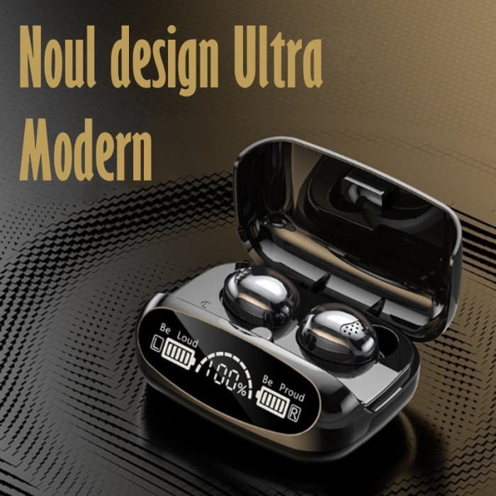 Casti Audio Wireless fara fir, Bluetooth 5.1, tip Earbuds cu Control Touch, Microfon, Noise Cancelling, True Wireless Stereo, tip Earpods Telefon, Universale, Carcasa magnetica, Black [8]