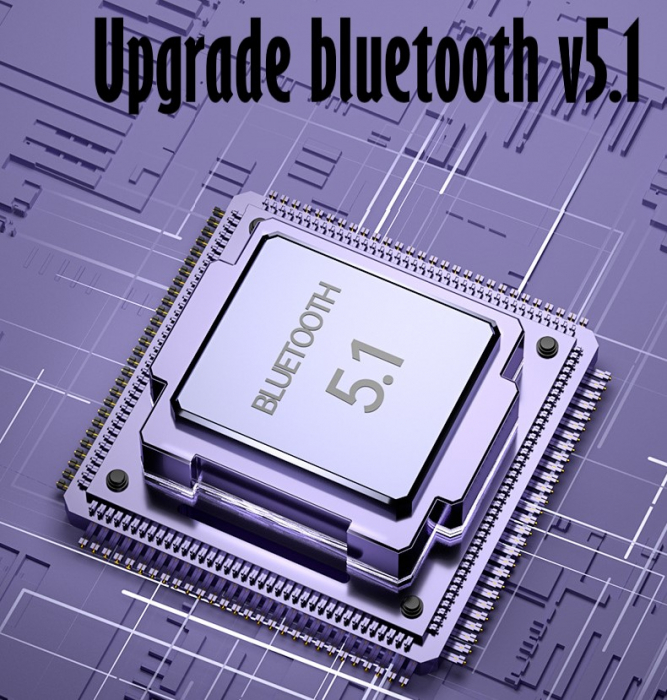 Casti Audio Wirelesss fara fir, Bluetooth 5.1, tip Earbuds cu Control Touch, Microfon, Noise Cancelling, True Wireless Stereo, tip Earpods Telefon, Universale, Carcasa magnetica, Mov [4]