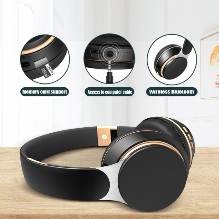 Casti True Wireless Stereo Pliabile, Microfon incorporat, Bluetooth 5.0, Bass Stereo, Noise Cancelling, Universale, Albastru [2]