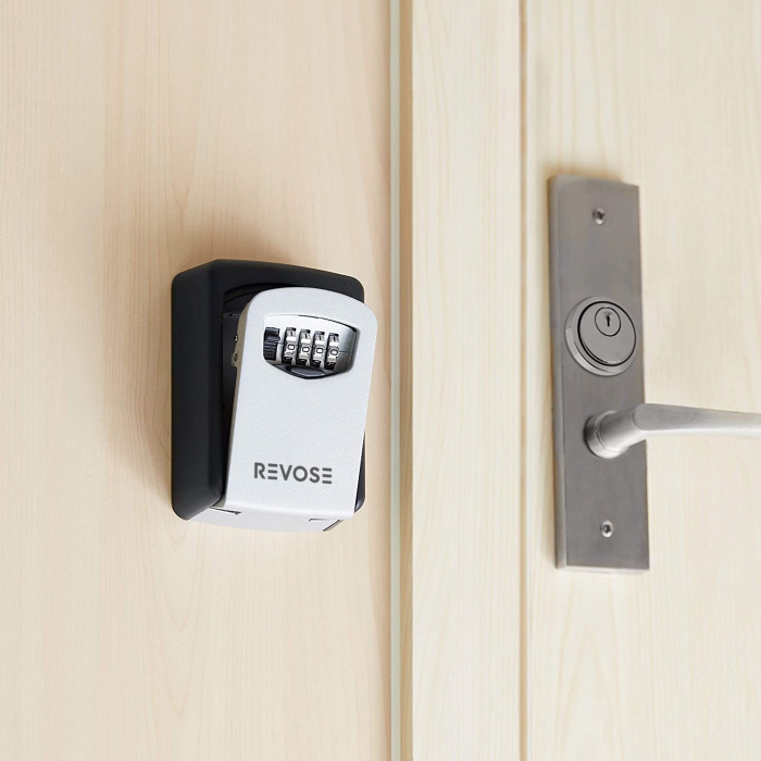 Cutie Metalica REVOSE™ Interior-Exterior Pentru Chei cu Cifru Mecanic, 130x100x50 mm, Regim Hotelier, Air-Bnb, Waterproof, Montare Perete [4]
