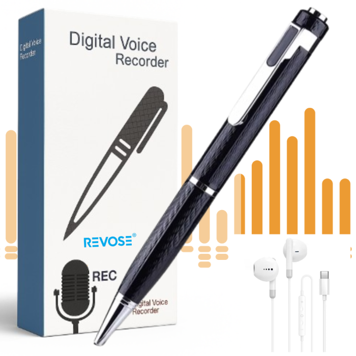 Pix Spion cu Reportofon Integrat, Revose™, Inregistrare Audio HD Discreta cu Activare Vocala, Peste 400 Ore Stocare Interna, Autonomie Mare, Functie USB pentru Transfer Rapid, Ideal pentru Sedinte, In [9]