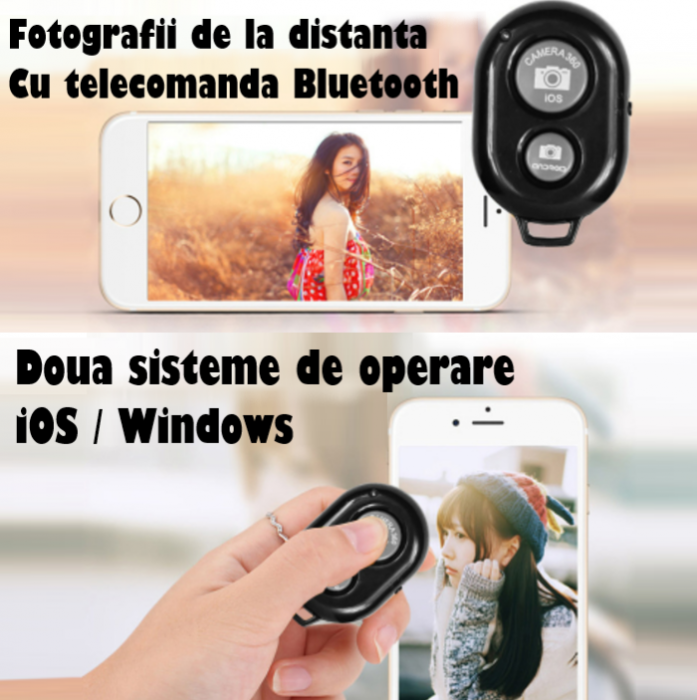 Ring Light Lampa Circulara REVOSE™ cu Extra Brat si 3 suporturi telefon, Diametru 36cm/14inch LED, Lumina Naturala/Rece/Calda, Trepied 210 cm Inclus, Telecomanda Bluetooth [10]