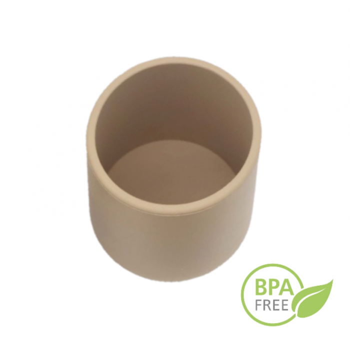 Set Complet Diversificare din Silicon, Farfurie cu Tacamuri, Bavetica, Cana-Pahar, Bol cu Lingura si Furculita, Bej [14]