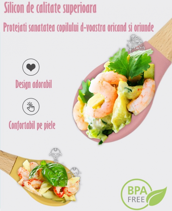 Set Complet Diversificare din Silicon REVOSE™, Farfurie cu Tacamuri, Bavetica, Cana-Pahar, Bol cu Lingura si Furculita, Mango [5]